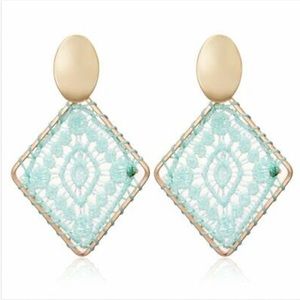 Boho Geometric Dreamcatcher Crochet Earrings